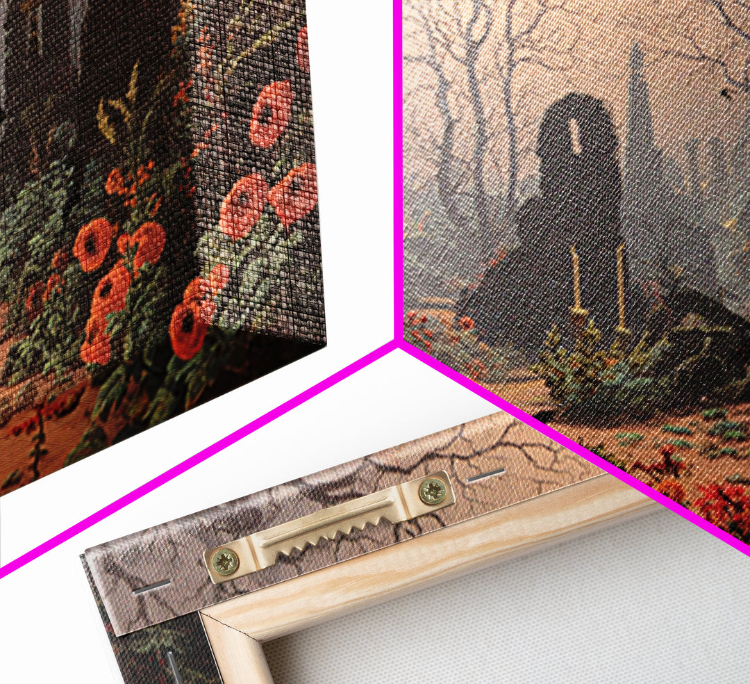 The Poison Garden, Romantic Gothic Landscape, Landscape Wall Art, Macabre Wall Art, Framed Canvas Print, Halloween Wall Art