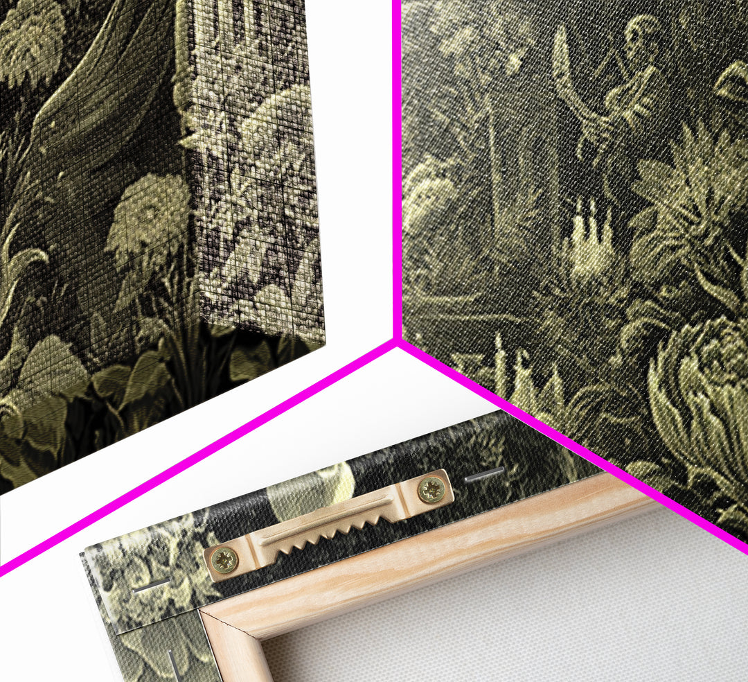 The Poison Garden, Macabre Folk Print Art, Wide Panoramic Art, Macabre Wall Art, Canvas Print, Halloween Wall Art