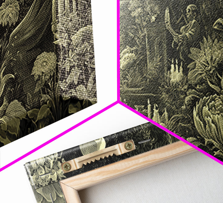 The Poison Garden, Macabre Folk Print Art, Wide Panoramic Art, Macabre Wall Art, Canvas Print, Halloween Wall Art