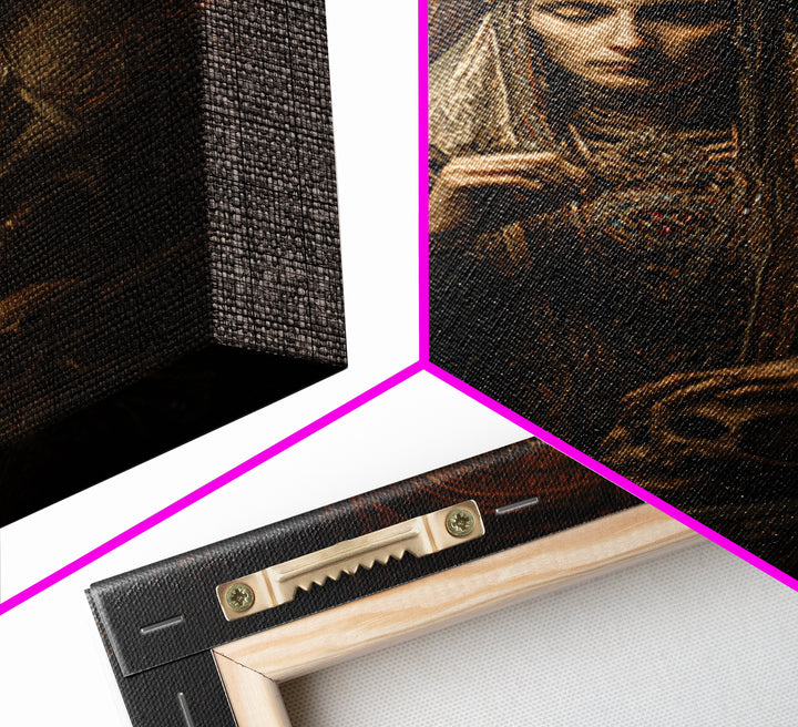 The Necromancer Queen, Ornate Symbolist Art, Vertical Wall Art, Dark Halloween Decor, Canvas Print, Halloween Wall Art