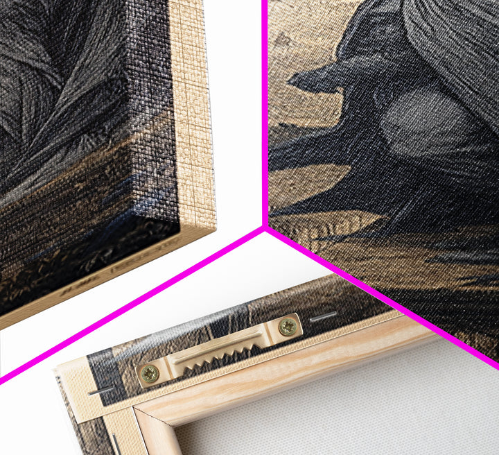 The Bat Prince, Gothic Engraving Art, Tall Narrow Wall Art, Dark Fantasy Wall Art, Framed Canvas Print, Halloween Wall Art