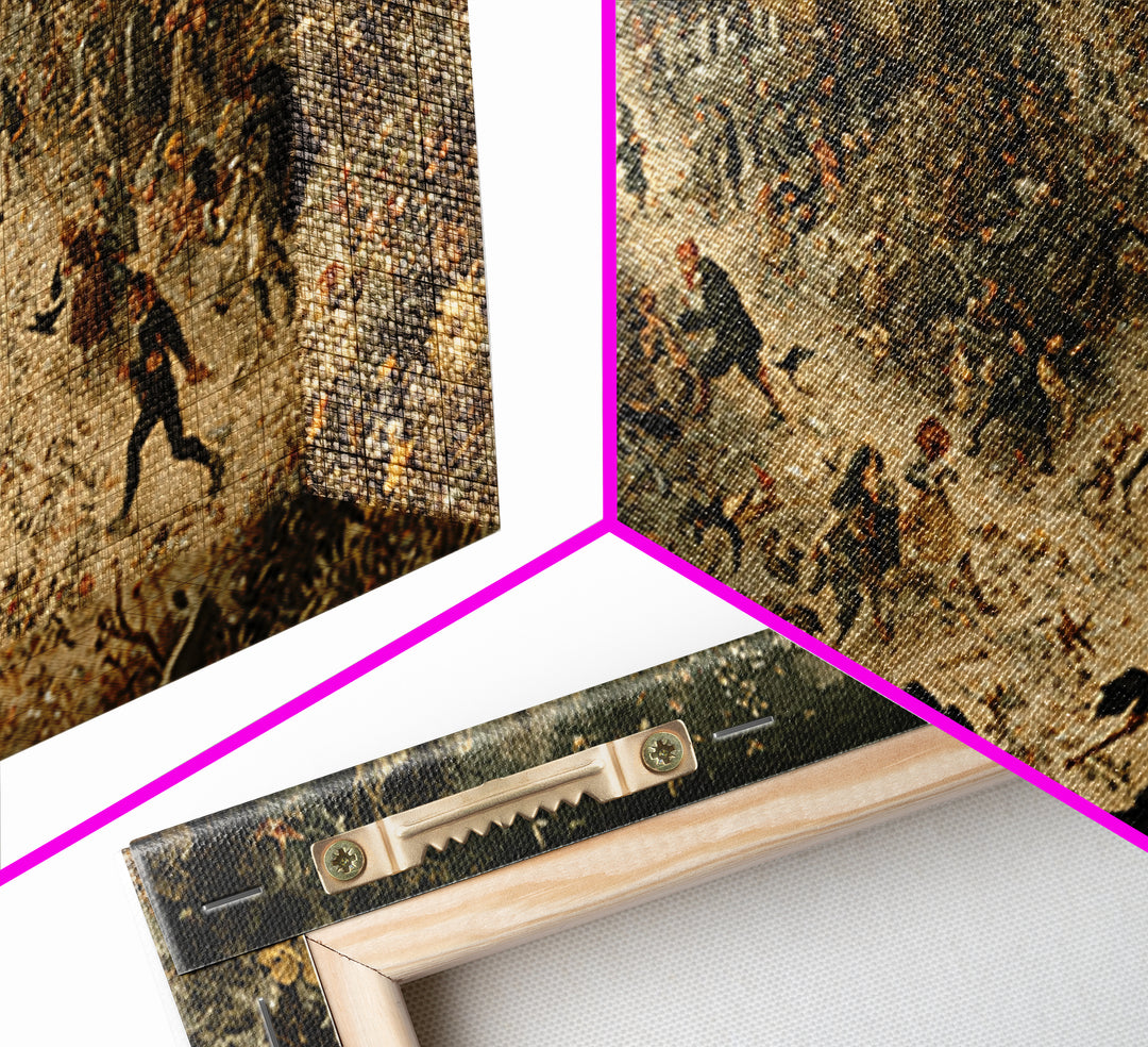 The Graveyard Gardener, Northern Renaissance Horror, Wide Panoramic Art, Gothic Horror Wall Art, Canvas Print, Halloween Wall Art