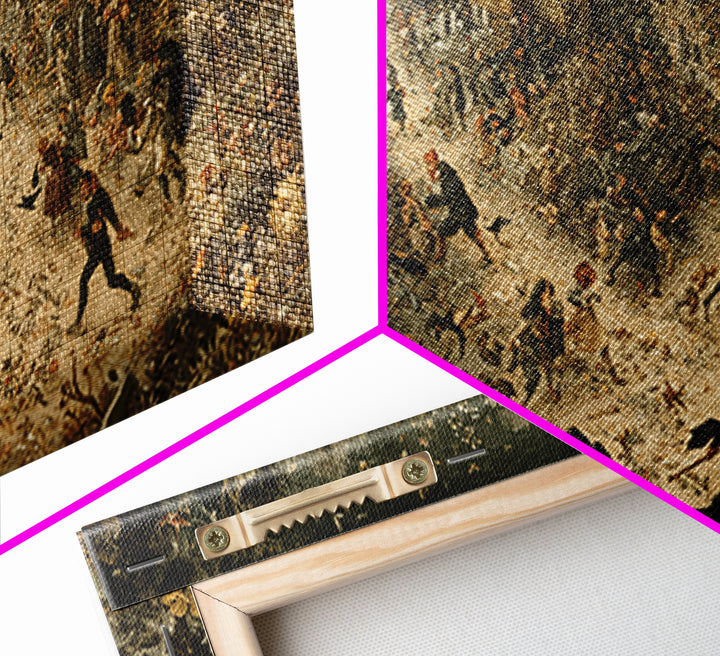 The Graveyard Gardener, Northern Renaissance Horror, Wide Panoramic Art, Gothic Horror Wall Art, Canvas Print, Halloween Wall Art