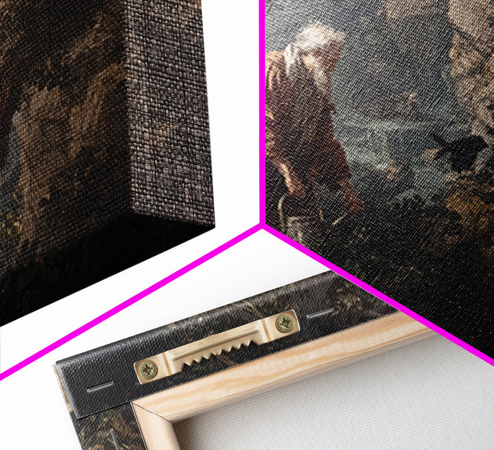 The Graveyard Gardener, Baroque Witchcraft Art, Landscape Wall Art, Macabre Wall Art, Framed Canvas Print, Halloween Wall Art