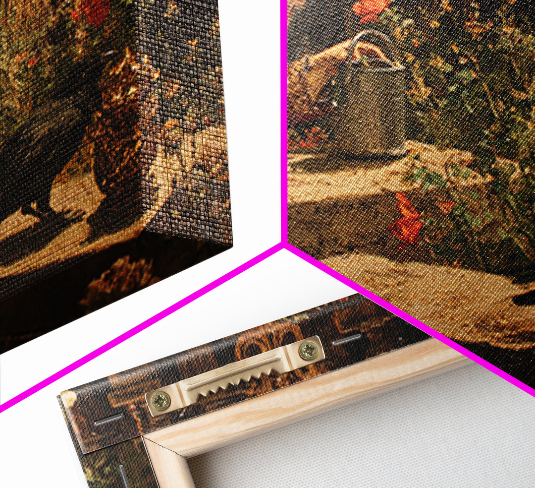The Graveyard Gardener, Ornate Symbolist Art, Landscape Wall Art, Macabre Wall Art, Framed Canvas Print, Halloween Wall Art
