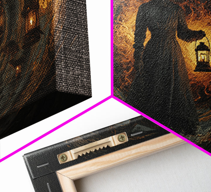The Lantern Mage, Symbolist Gothic Landscape, Landscape Wall Art, Macabre Wall Art, Canvas Print, Halloween Wall Art, Horror Wall Art