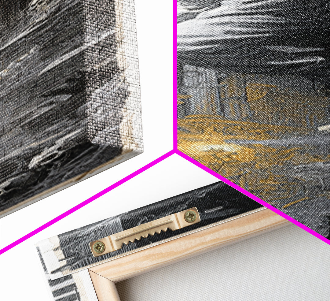 The Bone Sculptor, Architectural Etching Art, Tall Narrow Wall Art, Dark Fantasy Wall Art, Canvas Print, Halloween Wall Art