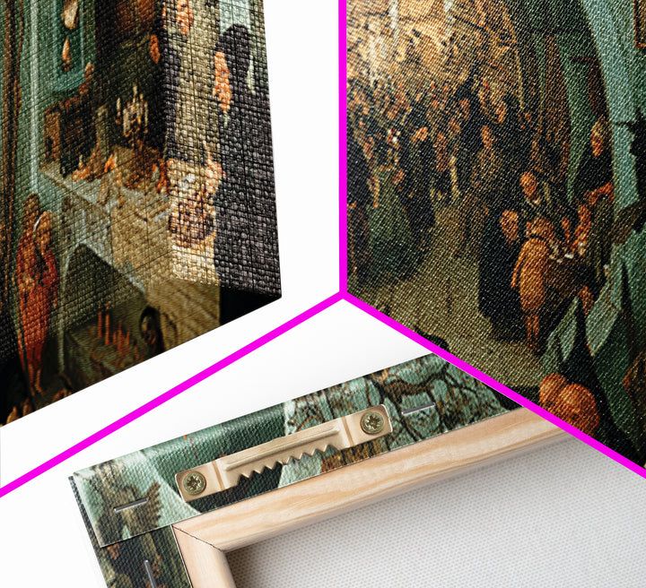 The Dream Eater, Northern Renaissance Horror, Wide Panoramic Art, Dark Halloween Decor, Framed Canvas Print, Halloween Wall Art