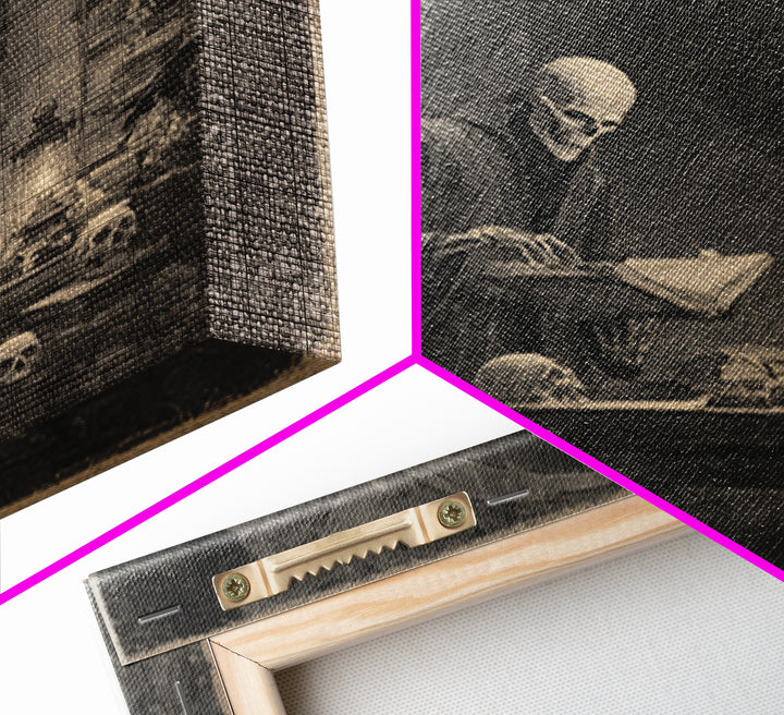 The Crypt Librarian, Symbolist Dream Art, Square Wall Art, Dark Fantasy Wall Art, Canvas Print, Halloween Wall Art, Gothic Home Decor