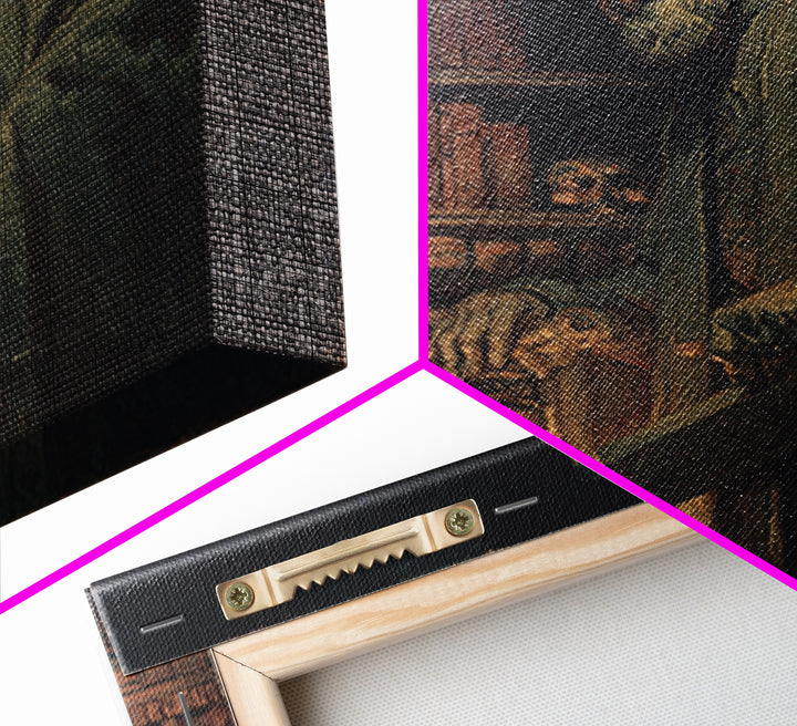 The Crypt Librarian, Dark Symbolist Art, Square Wall Art, Gothic Horror Wall Art, Framed Canvas Print, Halloween Wall Art