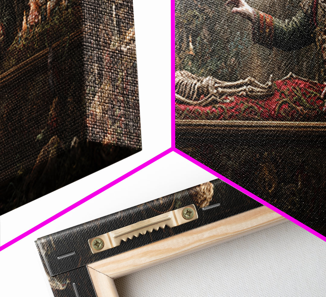 The Royal Coffin Maker, Medieval Grotesque Art, Extra Wide Wall Art, Gothic Horror Wall Art, Canvas Print, Halloween Wall Art
