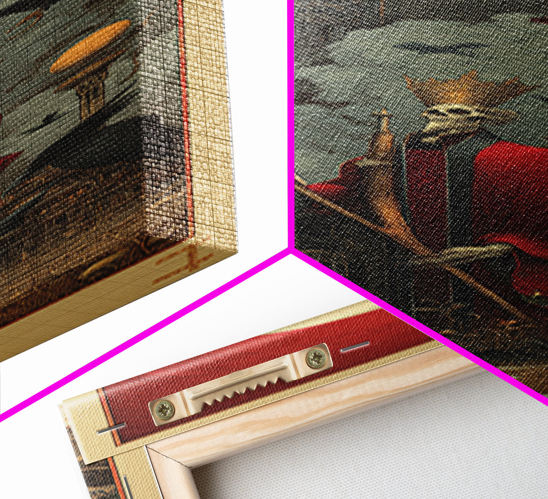 The Royal Coffin Maker, Surreal Apocalyptic Art, Tall Narrow Wall Art, Dark Fantasy Wall Art, Framed Canvas Print