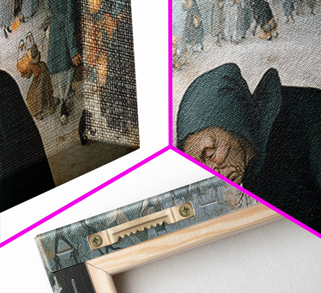 The Soul Collector, Northern Renaissance Horror, Wide Panoramic Art, Gothic Horror Wall Art, Framed Canvas Print