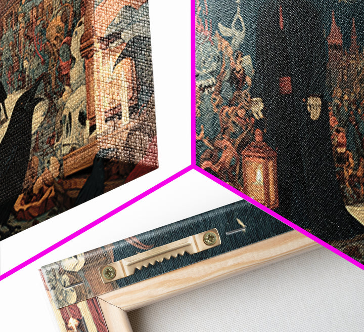 The Soul Collector, Grotesque Carnival Art, Wide Panoramic Art, Gothic Horror Wall Art, Canvas Print, Halloween Wall Art