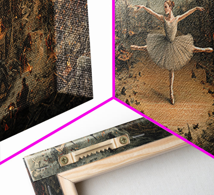 The Phantom Ballerina, Northern Renaissance Horror, Wide Panoramic Art, Dark Fantasy Wall Art, Canvas Print, Halloween Wall Art