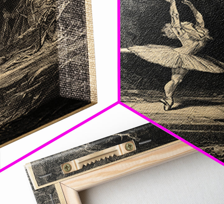 The Phantom Ballerina, Renaissance Engraving Art, Vertical Wall Art, Macabre Wall Art, Framed Canvas Print, Halloween Wall Art