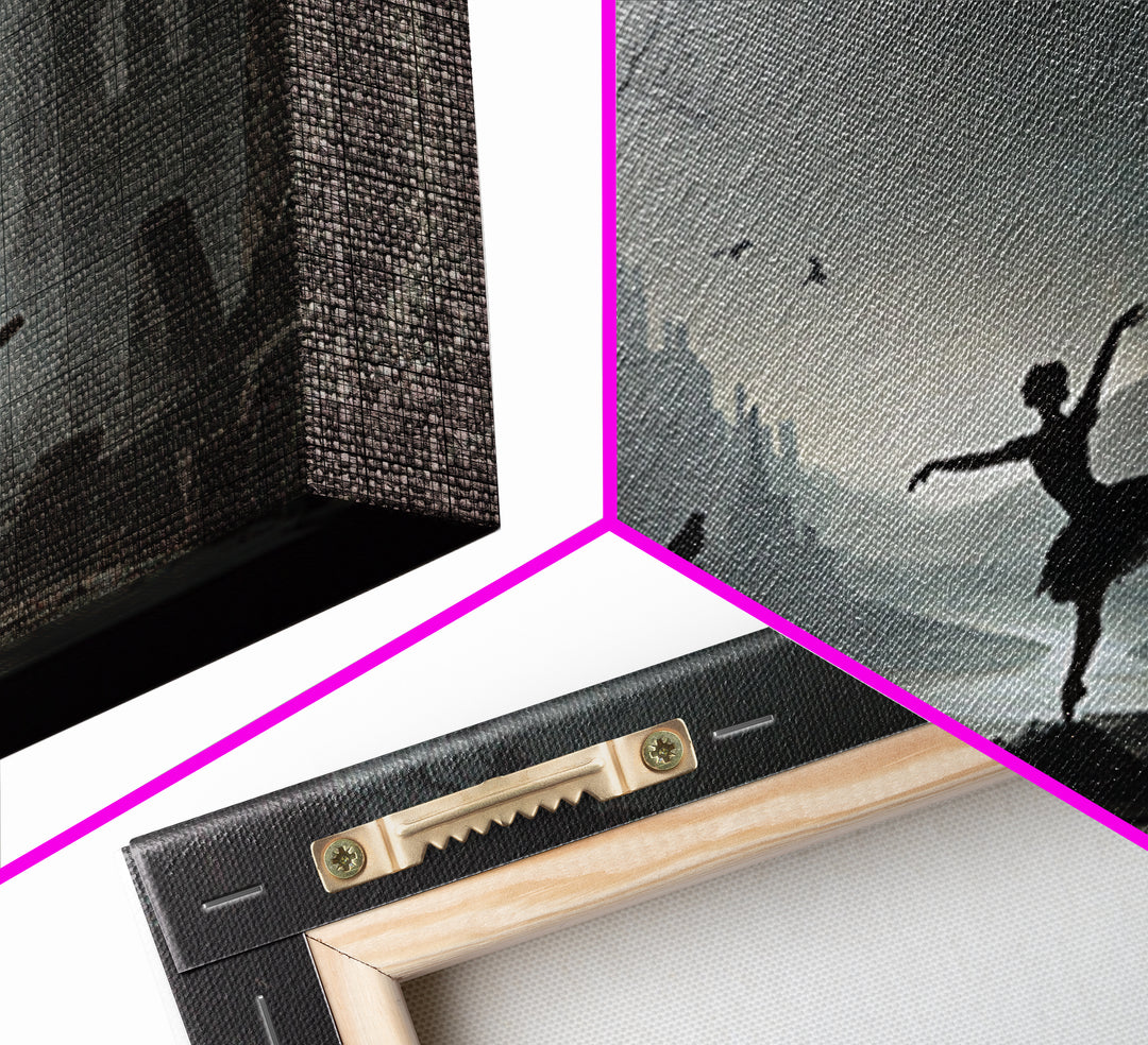 The Phantom Ballerina, Romantic Gothic Landscape, Landscape Wall Art, Gothic Horror Wall Art, Framed Canvas Print
