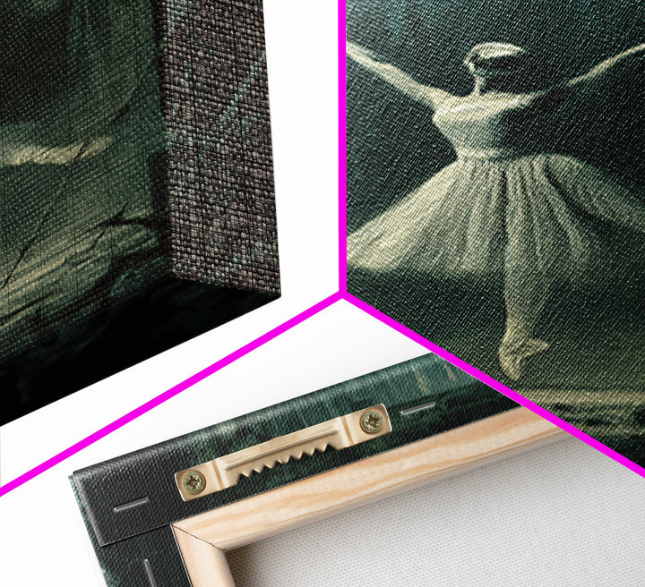 The Phantom Ballerina, Expressionist Gothic Art, Vertical Wall Art, Gothic Horror Wall Art, Framed Canvas Print, Halloween Wall Art