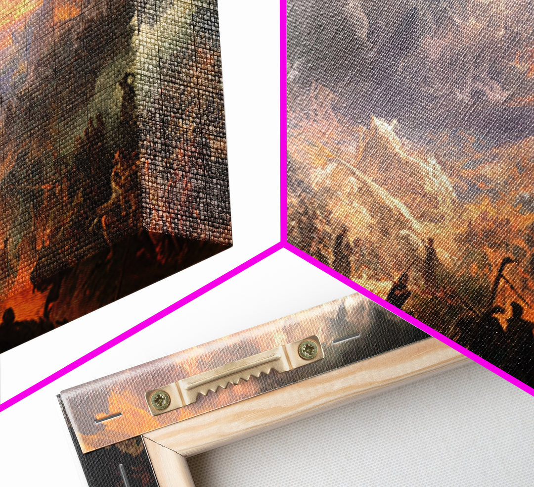 The Ghost Of The Witch Hunter, Apocalyptic Romantic Art, Wide Panoramic Art, Dark Fantasy Wall Art, Canvas Print, Halloween Wall Art