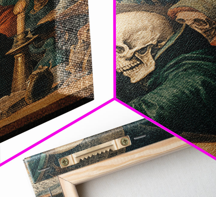 The Skull Astronomer, Danse Macabre Art, Square Wall Art, Dark Fantasy Wall Art, Canvas Print, Halloween Wall Art