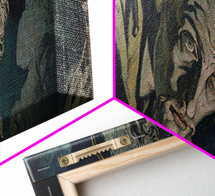 The Ash-Covered Oracle, Dark Renaissance Art, Extra Wide Wall Art, Gothic Horror Wall Art, Canvas Print, Halloween Wall Art