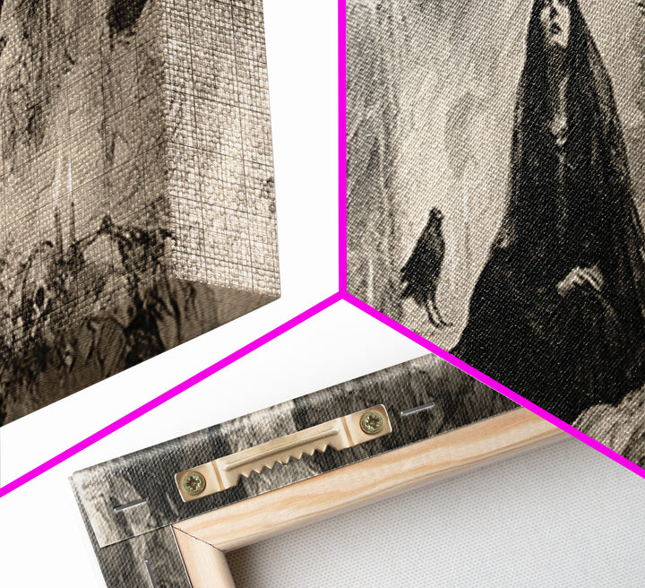 The Ash-Covered Oracle, Decadent Gothic Art, Extra Wide Wall Art, Macabre Wall Art, Canvas Print, Halloween Wall Art