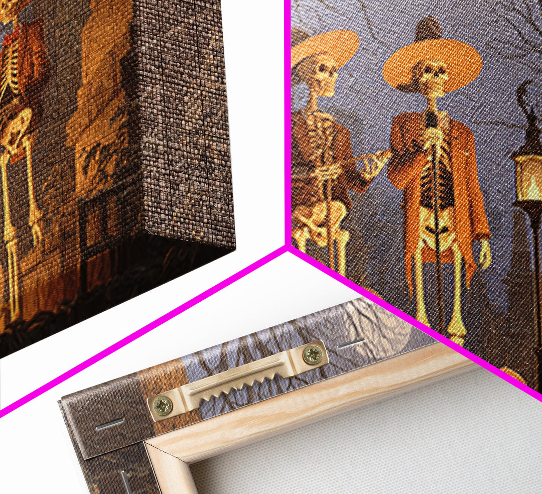 The Skeleton Barbershop Quartet, Romantic Gothic Landscape, Landscape Wall Art, Macabre Wall Art, Canvas Print, Halloween Wall Art