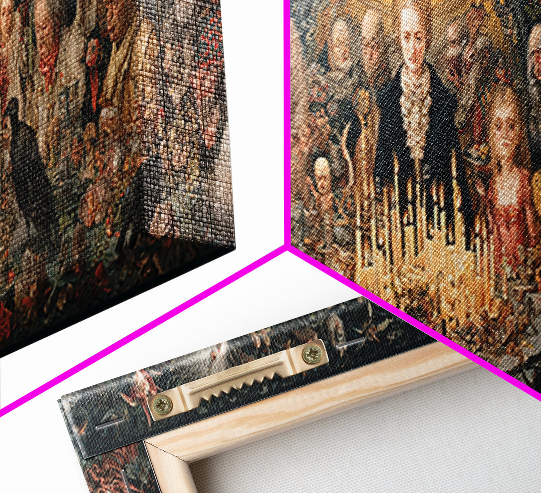 The Monster Family Portrait, Medieval Grotesque Art, Extra Wide Wall Art, Gothic Horror Wall Art, Canvas Print, Halloween Wall Art
