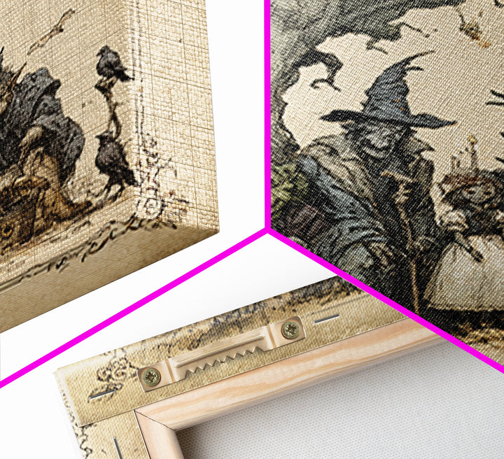 The Monster Family Portrait, Gothic Storybook Art, Square Wall Art, Dark Fantasy Wall Art, Canvas Print, Halloween Wall Art