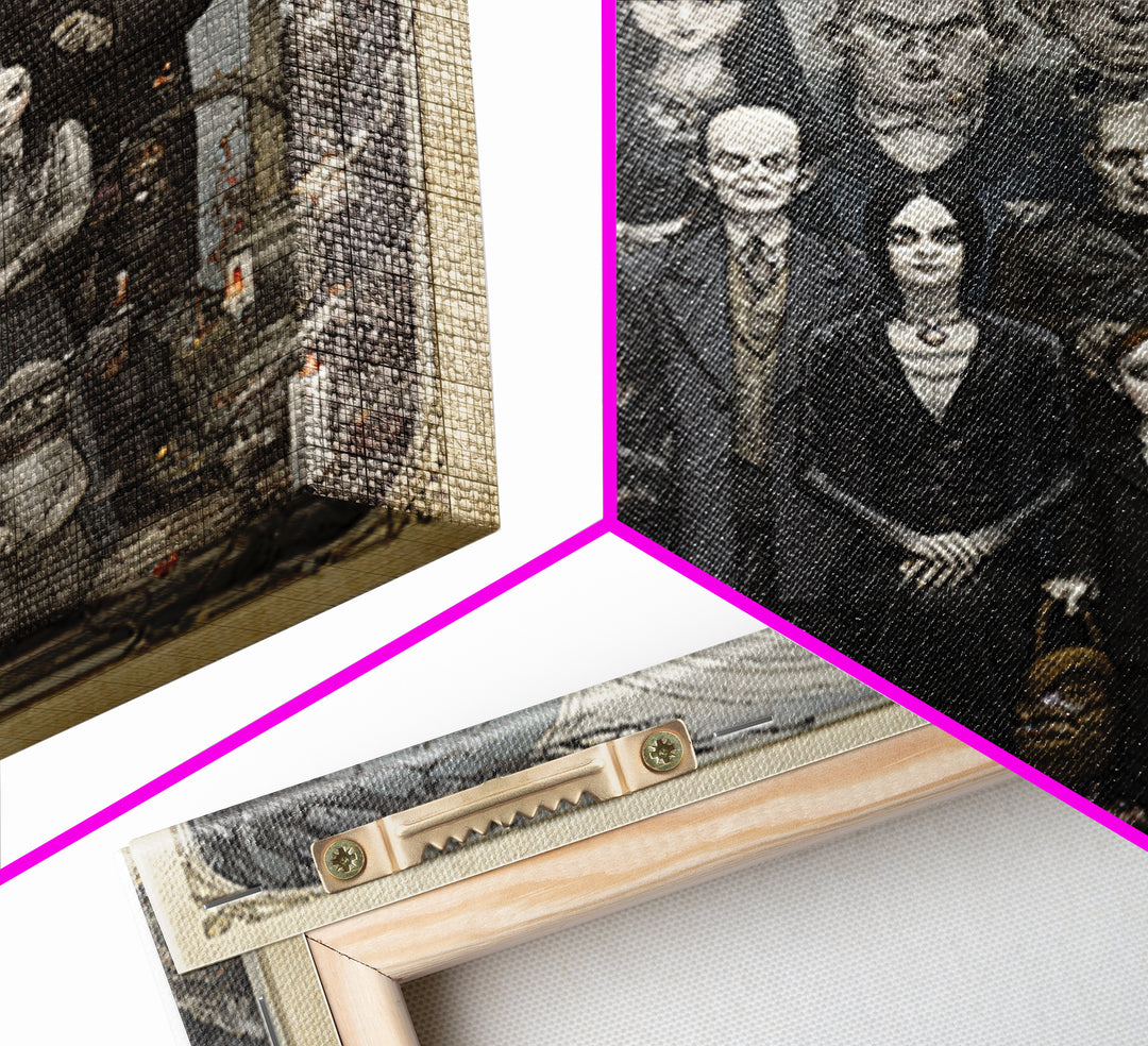 The Monster Family Portrait, Victorian Macabre Art, Square Wall Art, Gothic Horror Wall Art, Canvas Print, Halloween Wall Art