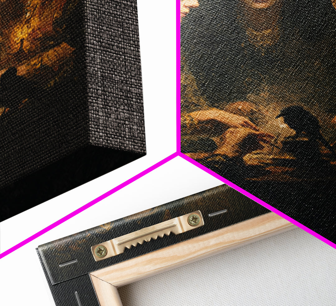 The Spider Sewing Circle, Dark Symbolist Art, Square Wall Art, Dark Fantasy Wall Art, Canvas Print, Halloween Wall Art