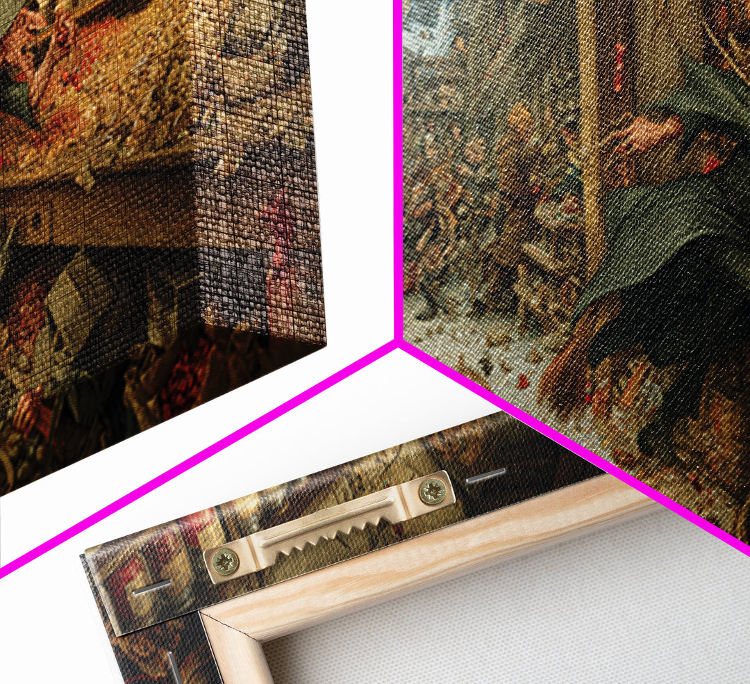 The Goblin Candy Shop, Northern Renaissance Horror, Wide Panoramic Art, Gothic Horror Wall Art, Framed Canvas Print