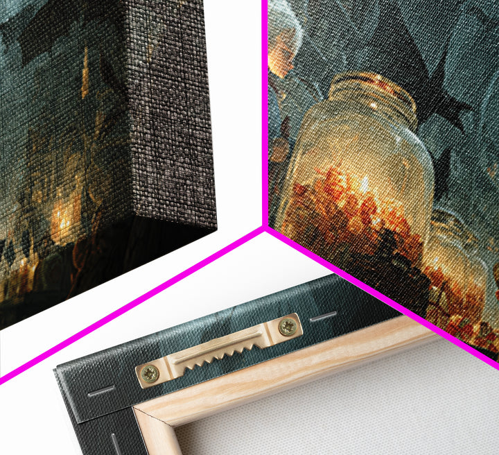 The Goblin Candy Shop, Visionary Gothic Art, Wide Panoramic Art, Dark Halloween Decor, Canvas Print, Halloween Wall Art