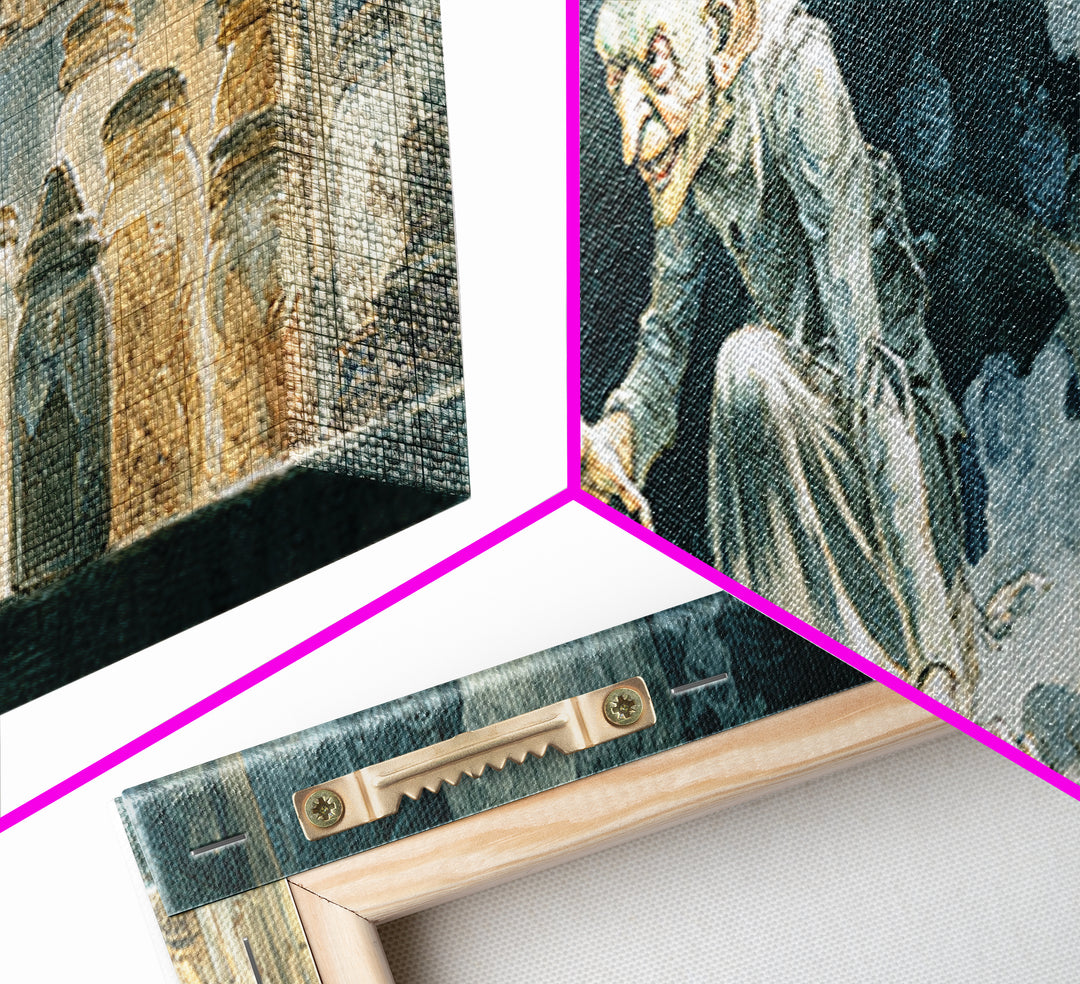 The Goblin Candy Shop, Symbolist Etching Art, Extra Wide Wall Art, Gothic Horror Wall Art, Canvas Print, Halloween Wall Art
