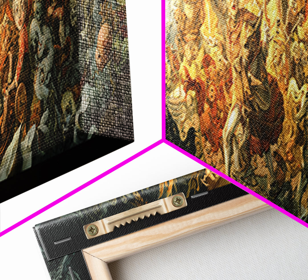 The Haunted Toy Parade, Dark Renaissance Art, Extra Wide Wall Art, Gothic Horror Wall Art, Canvas Print, Halloween Wall Art