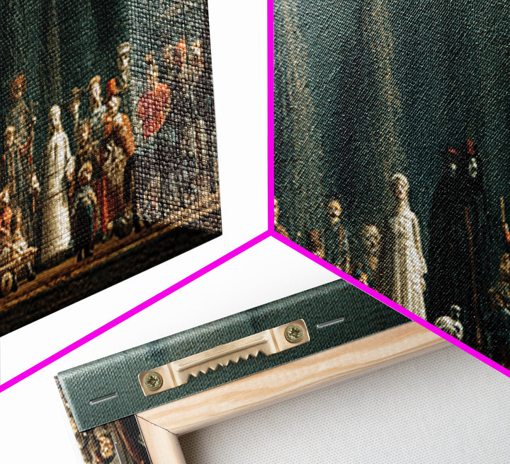 The Haunted Toy Parade, Symbolist Gothic Landscape, Wide Panoramic Art, Gothic Horror Wall Art, Framed Canvas Print, Halloween Wall Art