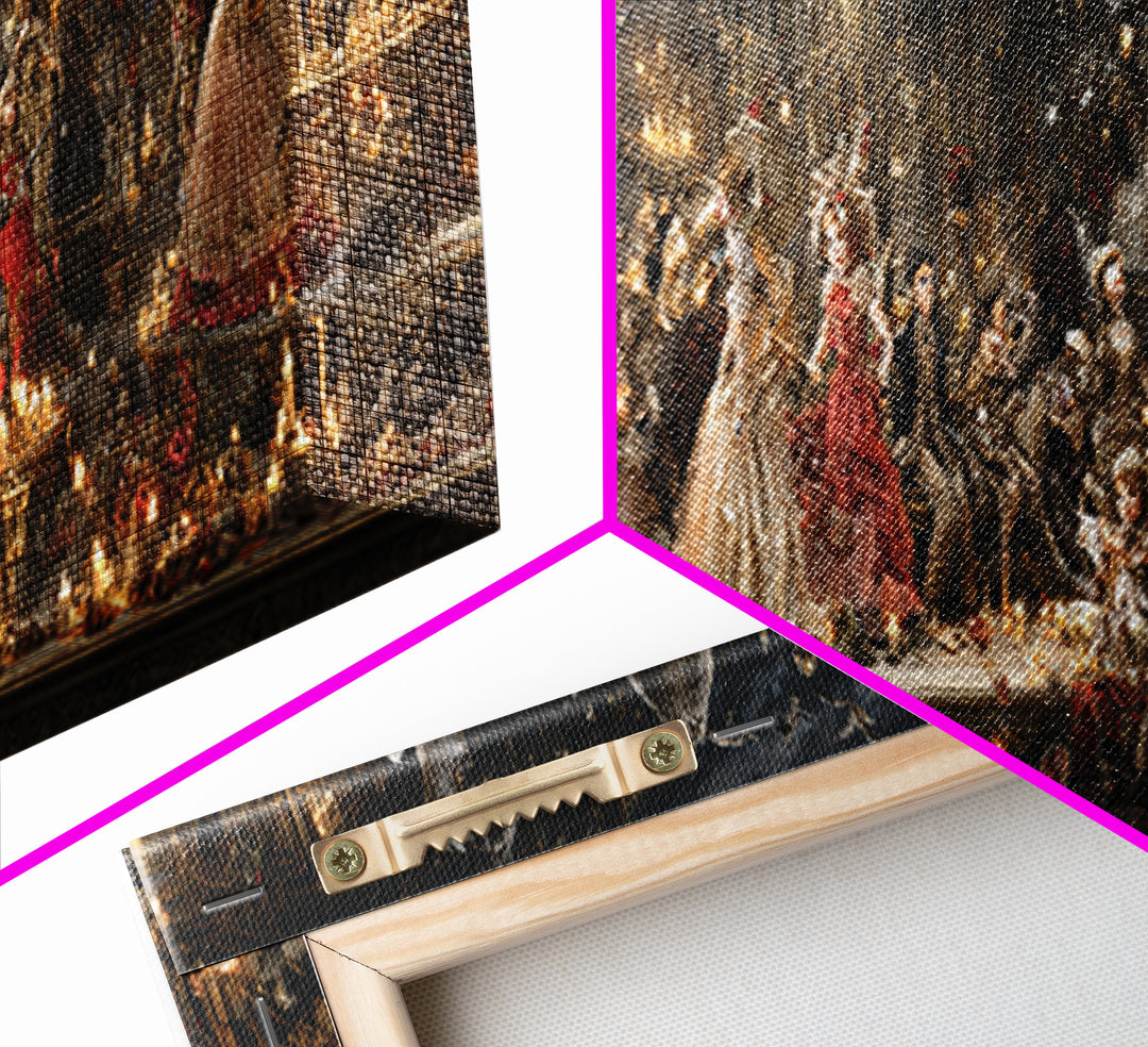 The Haunted Toy Parade, Ornate Symbolist Art, Extra Wide Wall Art, Dark Fantasy Wall Art, Framed Canvas Print, Halloween Wall Art
