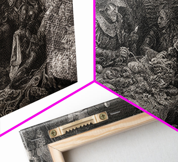 The Ghost Pirate Picnic, Renaissance Engraving Art, Wide Panoramic Art, Gothic Horror Wall Art, Canvas Print, Halloween Wall Art