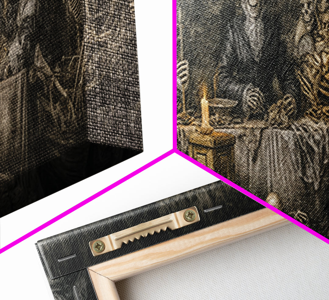 The Ghost Pirate Picnic, Danse Macabre Art, Extra Wide Wall Art, Dark Halloween Decor, Canvas Print, Halloween Wall Art
