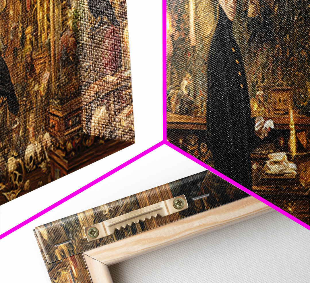 The Raven Post Office, Ornate Symbolist Art, Extra Wide Wall Art, Gothic Horror Wall Art, Framed Canvas Print, Halloween Wall Art
