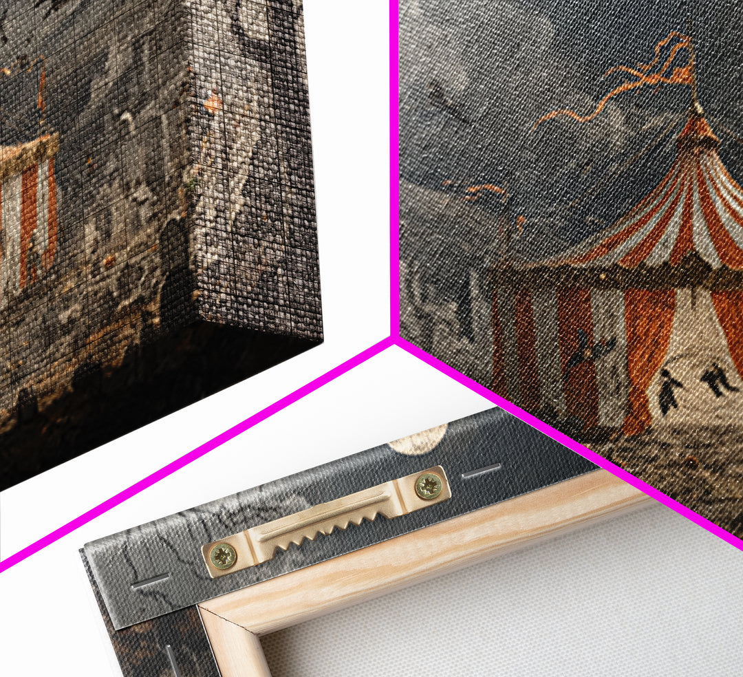 The Jack-O'-Lantern Circus, Romantic Gothic Landscape, Landscape Wall Art, Gothic Horror Wall Art, Canvas Print, Gothic Home Decor