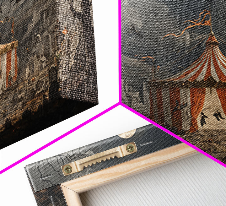 The Jack-O'-Lantern Circus, Romantic Gothic Landscape, Landscape Wall Art, Gothic Horror Wall Art, Canvas Print, Gothic Home Decor
