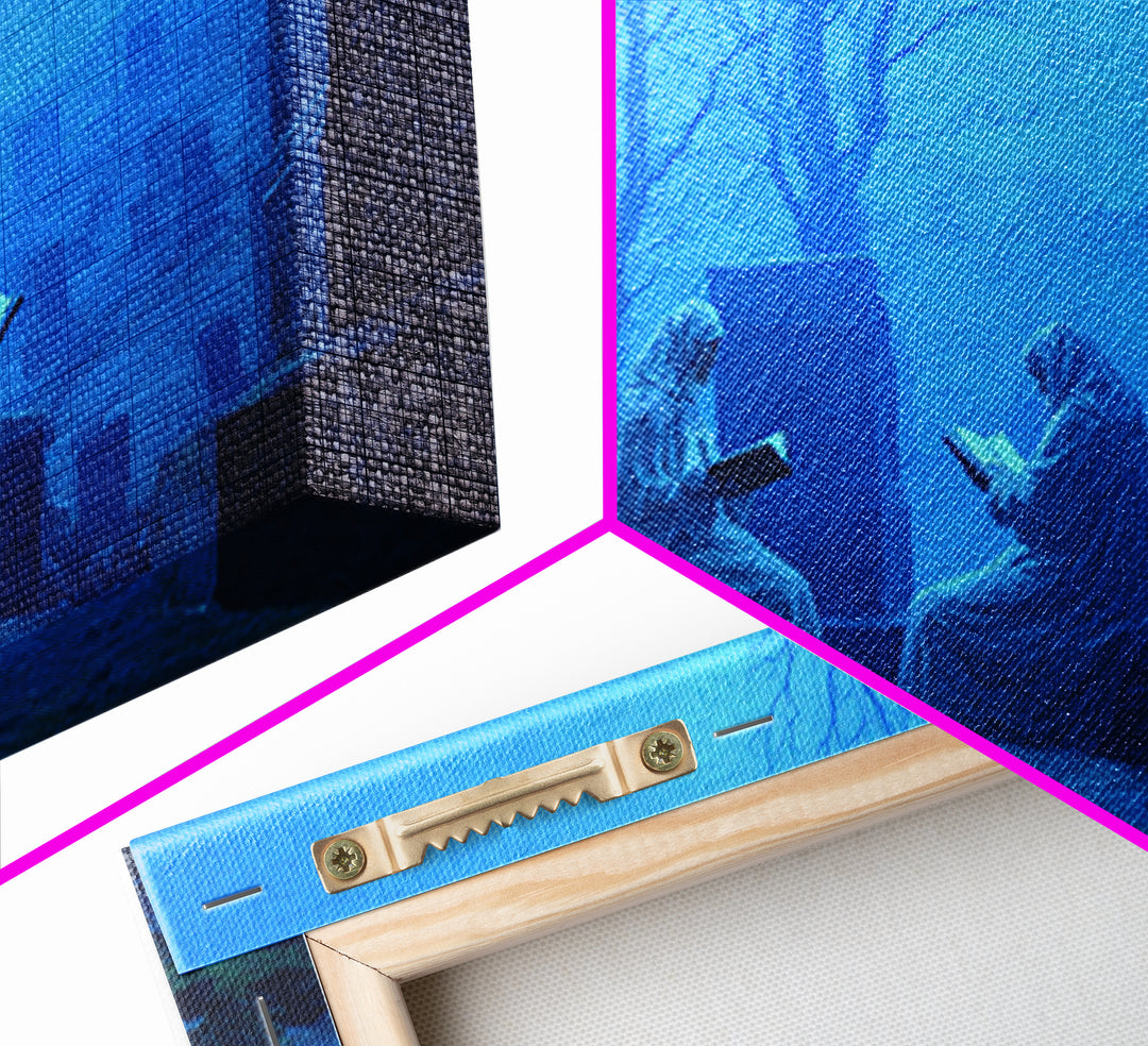 The Graveyard Book Club, Romantic Gothic Landscape, Landscape Wall Art, Macabre Wall Art, Canvas Print, Halloween Wall Art