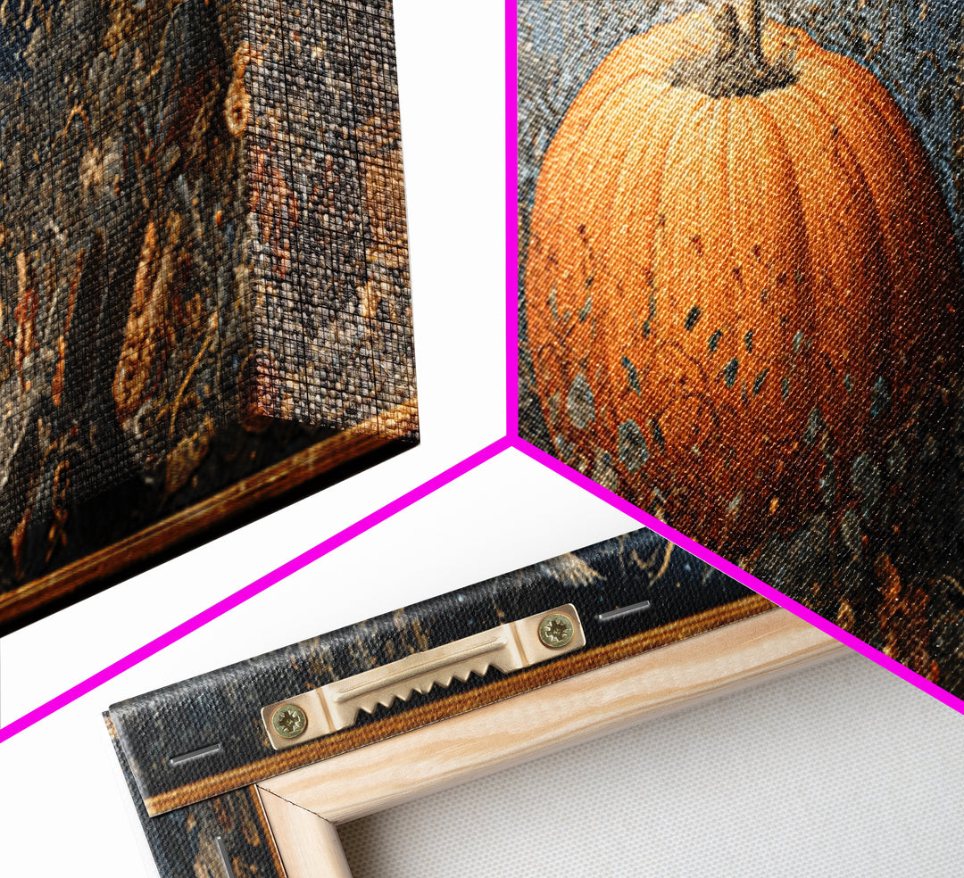 The Cosmic Pumpkin God, Danse Macabre Art, Extra Wide Wall Art, Gothic Horror Wall Art, Framed Canvas Print