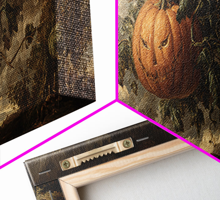 The Cosmic Pumpkin God, Baroque Witchcraft Art, Extra Wide Wall Art, Macabre Wall Art, Canvas Print, Halloween Wall Art, Halloween Decor