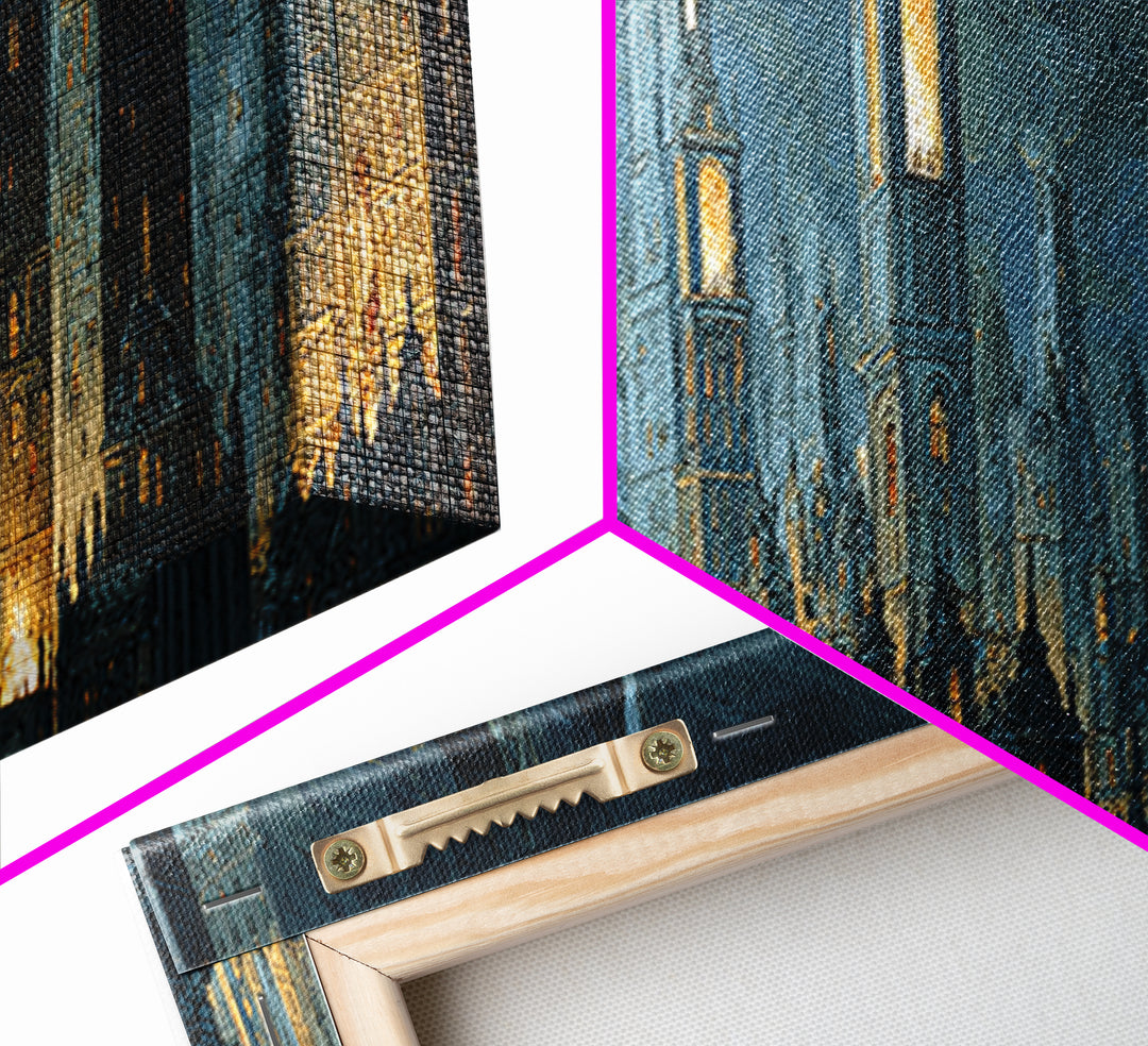 The Haunted City Skyline, Danse Macabre Art, Extra Wide Wall Art, Dark Halloween Decor, Canvas Print, Halloween Wall Art