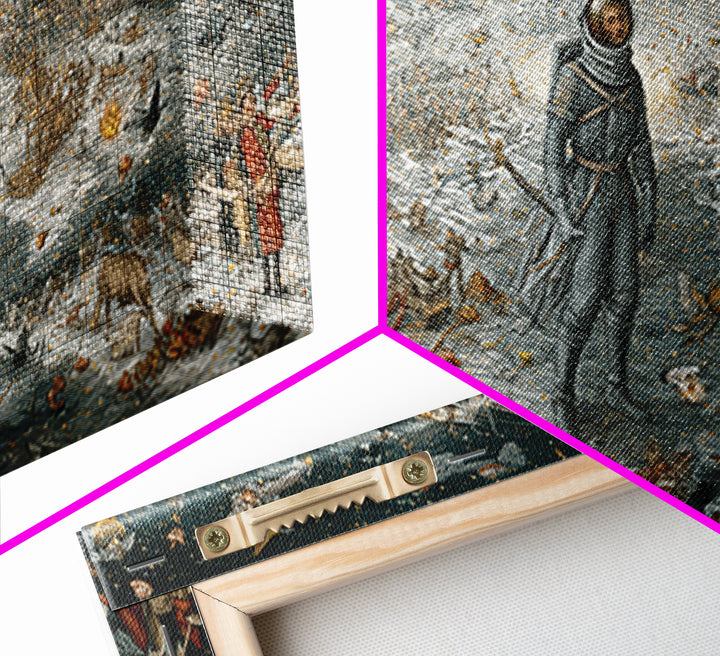 The Astronaut Ghost, Northern Renaissance Horror, Wide Panoramic Art, Dark Fantasy Wall Art, Canvas Print, Halloween Wall Art