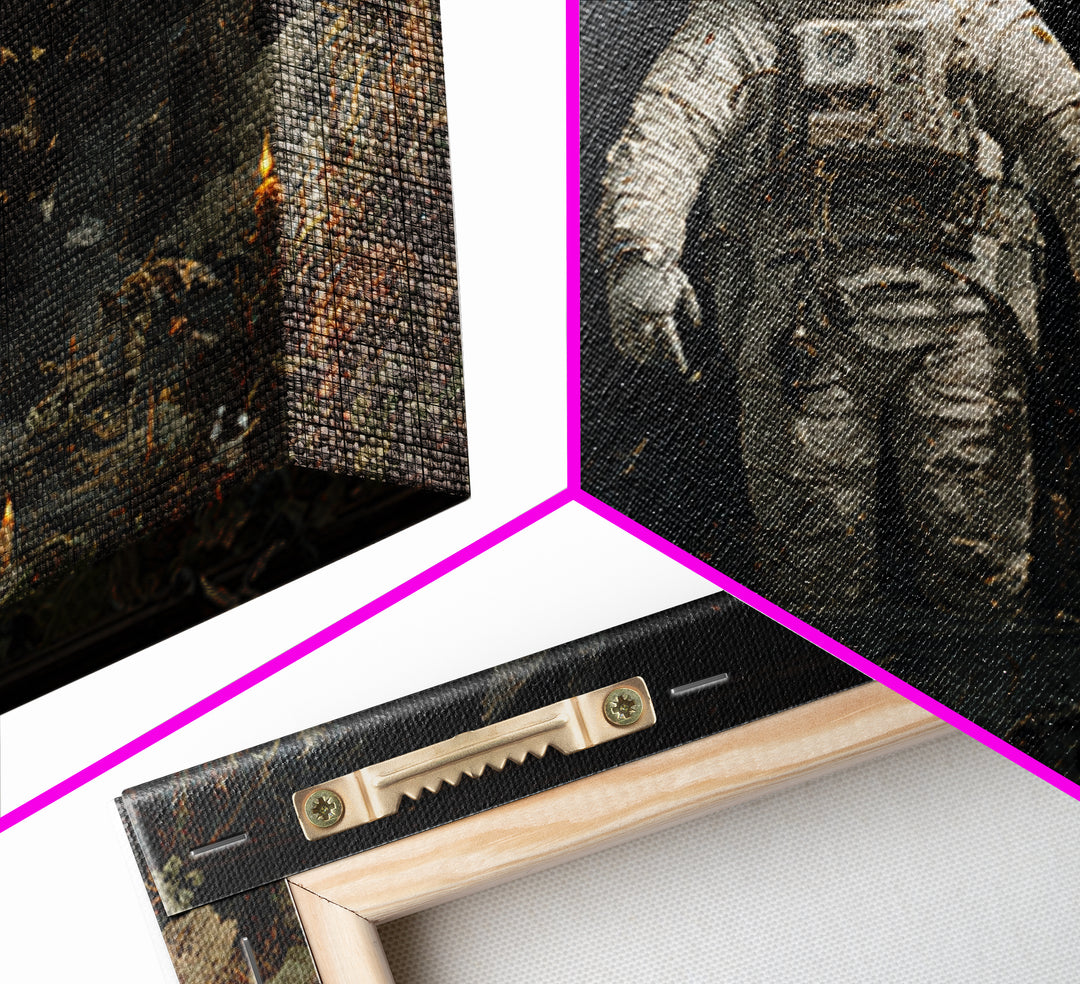 The Astronaut Ghost, Symbolist Gothic Landscape, Landscape Wall Art, Dark Halloween Decor, Framed Canvas Print, Halloween Wall Art