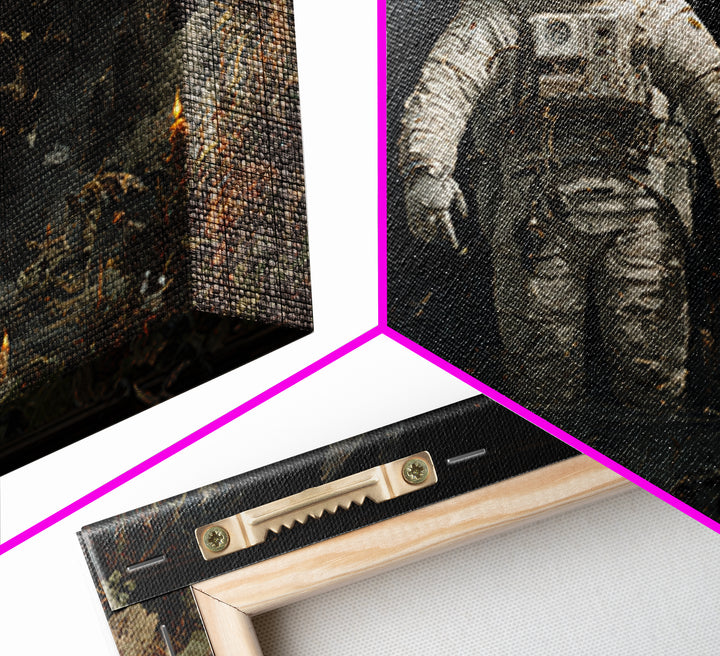 The Astronaut Ghost, Symbolist Gothic Landscape, Landscape Wall Art, Dark Halloween Decor, Framed Canvas Print, Halloween Wall Art