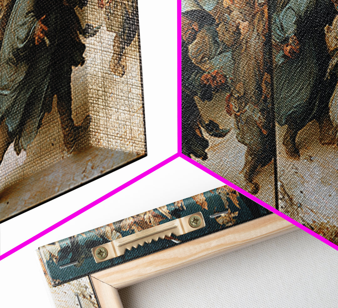 Desert Halloween, Northern Renaissance Horror, Wide Panoramic Art, Macabre Wall Art, Framed Canvas Print, Halloween Wall Art